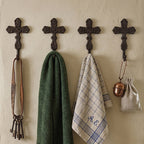 CouldNook Cross Wall Hook - Cast Iron Scrollwork and Curved Tip