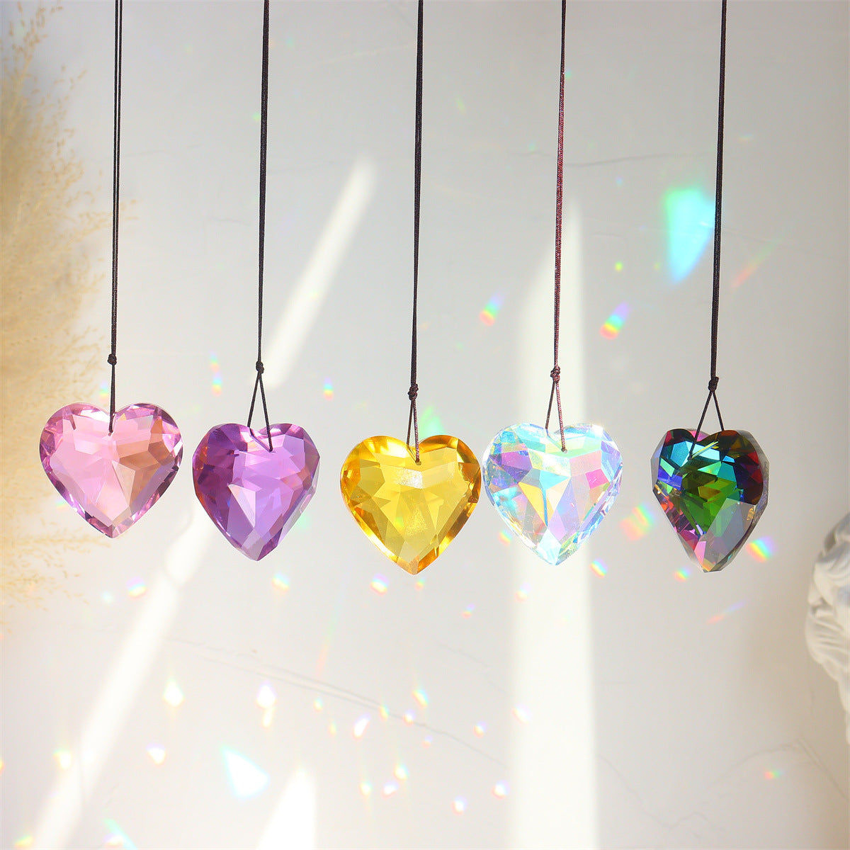 CouldNook Heart Prism Suncatcher - Faceted Crystal Pendant And Hanging Hole