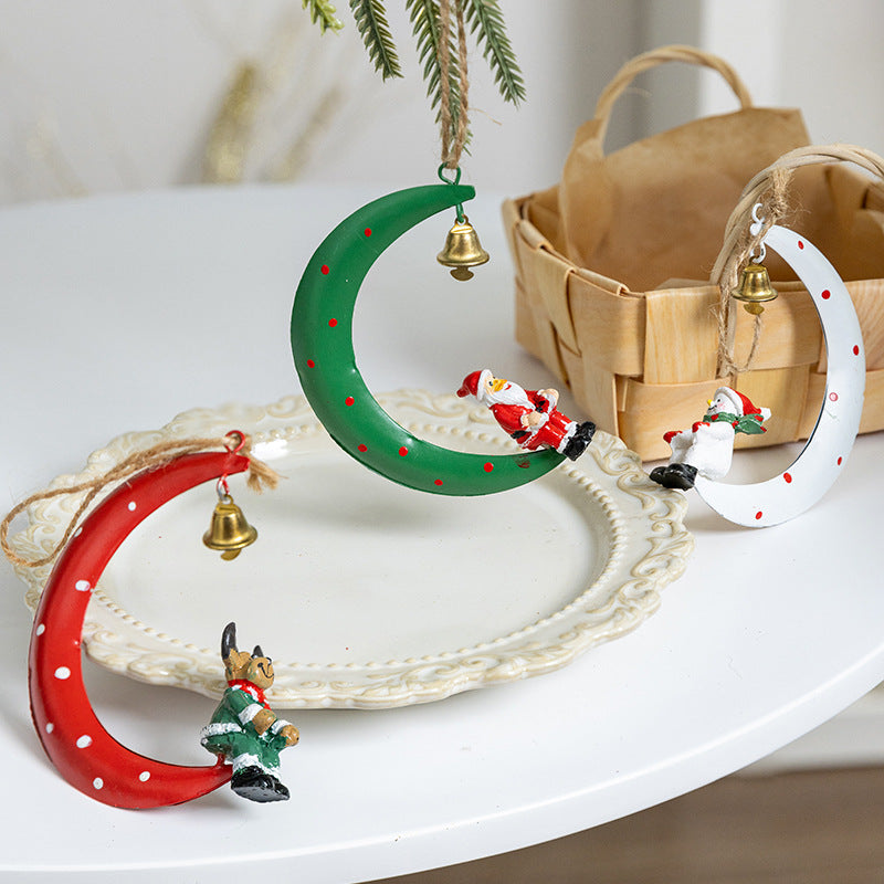 CouldNook Christmas Crescent Ornament - Character Figures and Suspended Bells
