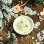 CouldNook Floral Christmas Candle - Layered Petals and Gold-Tone Details