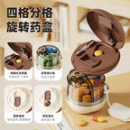 CouldNook Mushroom Pill Organizer - Four Compartments And Cutter Lid