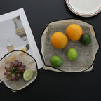 CouldNook Fabric Storage Basket - Open Weave And Contrasting Bound Rim