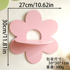 CouldNook Decorative Wall Shelf - Flower Or Wave Backing And Display Ledge