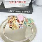 CouldNook Comb Brush And Mirror Set - Patterned Bodies And Shell-Shaped Mirror