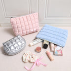 CouldNook Quilted Cosmetic Bag - Glossy Squares And Coordinated Storage Shapes