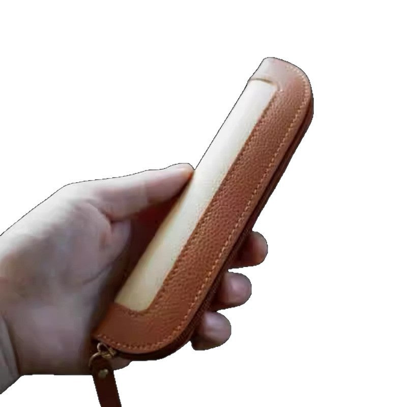 CouldNook Slim PU Pen Pouch - Stitched Edges And Curved Zip