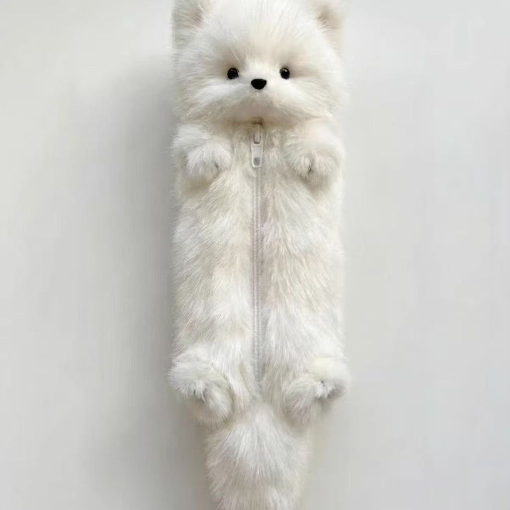 CouldNook Fox Pencil Pouch - Plush Body And Front Zip Opening