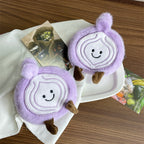 CouldNook Onion Coin Purse - Purple Plush And Embroidered Layered Center