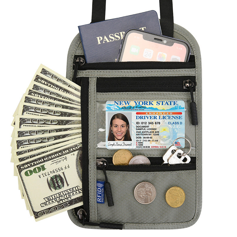 CouldNook Passport Neck Pouch - Clear Card Window And Zipped Compartments