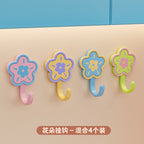 CouldNook Flower Adhesive Hook Set - Curved Hooks And Contrasting Petals