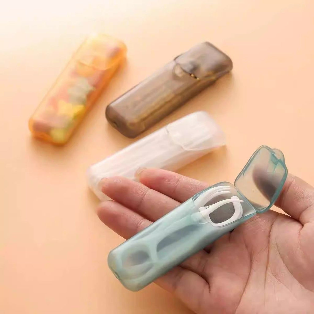 CouldNook Toothpick Storage Case - Translucent Body and Hinged Flip Lid