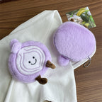 CouldNook Onion Coin Purse - Purple Plush And Embroidered Layered Center