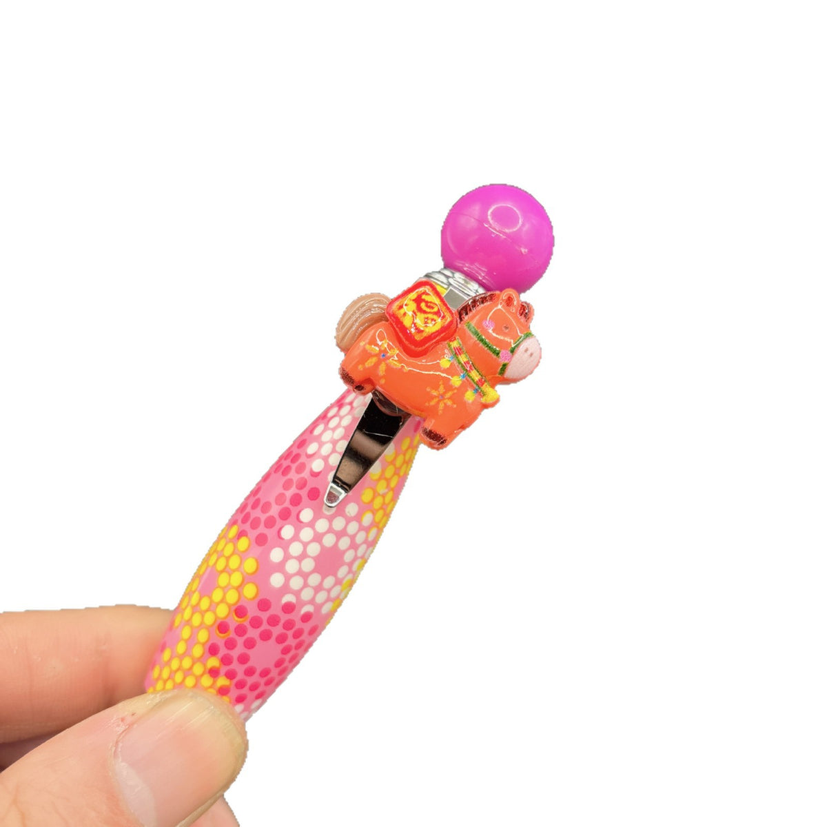 CouldNook Horse Ballpoint Pen - Dotted Barrel And Raised Pony Accent