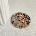 CouldNook Patterned Acetate Pocket Mirror - Round Face And Colorful Back