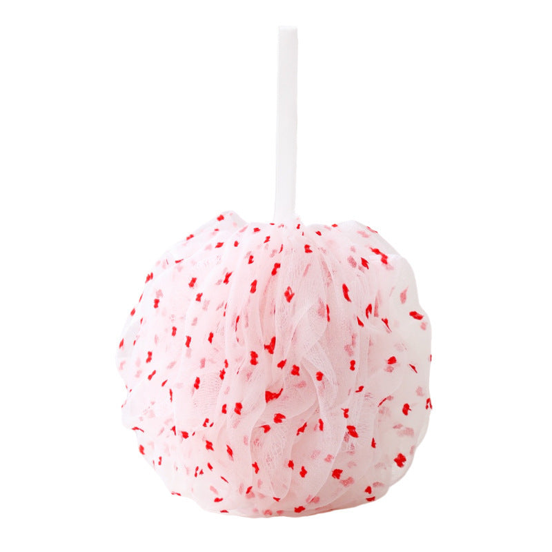 CouldNook Dotted Bath Pouf - Gathered Mesh And Small Scattered Motifs