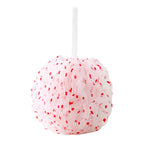 CouldNook Dotted Bath Pouf - Gathered Mesh And Small Scattered Motifs
