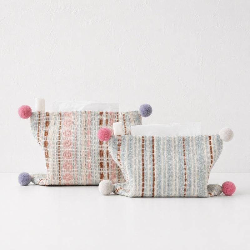 CouldNook Fair Isle Pom-Pom Tissue Sleeve - Aesthetic Woolen Case
