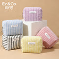 CouldNook Striped Cosmetic Bag - Towel Texture And Star Zipper Pull