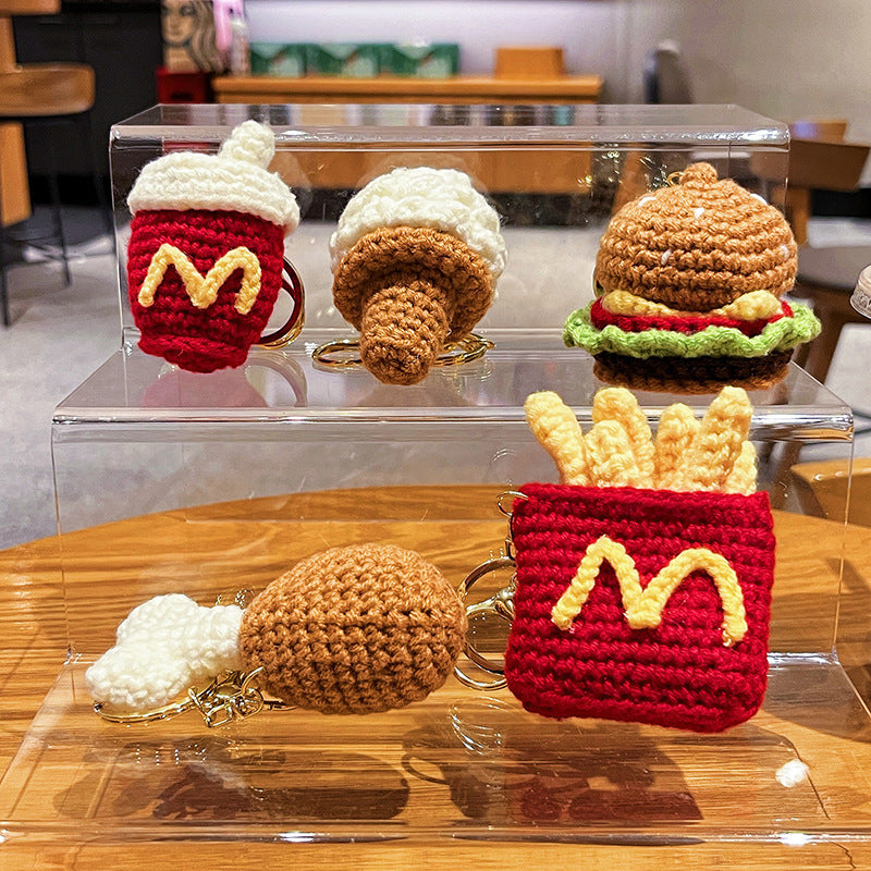 CouldNook Fast Food Keychain - Burger and Fries Shapes