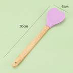 CouldNook Heart Spatula - Pastel Silicone Head and Long Handle