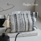 CouldNook Tassel Tissue Pouch - Woven Stripes And Zip Storage