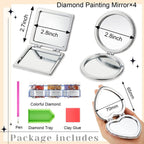 CouldNook Decorative Folding Mirror - Gem-Like Pattern And Double Reflective Interior