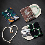 CouldNook Embroidered Card Pouch - Curved Flap And Snap Closure