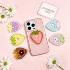 CouldNook Strawberry Phone Grip - Colorful Artwork And Expandable Back