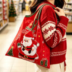 CouldNook Christmas Foldable Shopping Bag - Character Pouch And Holiday Print