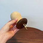 CouldNook Wooden Mushroom Toothpick Holder - Two-Tone Cap Design