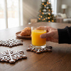 CouldNook Snowflake Coaster Set - Four Layered Wooden Designs For Cups