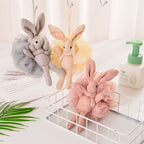 CouldNook Rabbit Bath Pouf - Plush Character and Mesh Body