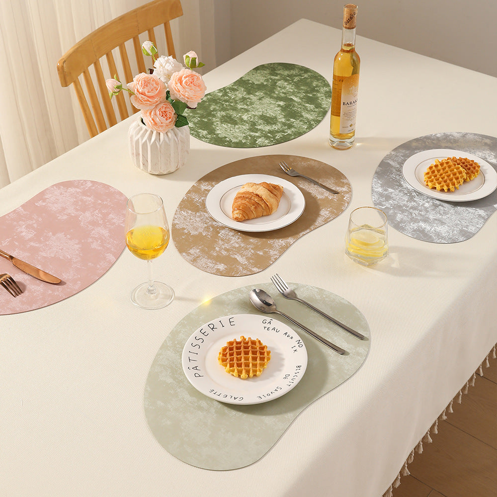 CouldNook Curved Placemat - Asymmetric Outline And Mottled Surface Finish