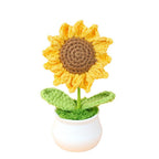 CouldNook Crocheted Character Pot Ornament - Colorful Figures And White Pots