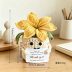 CouldNook Crocheted Lily Pot Ornament - Smiling Face And Thank-You Detail