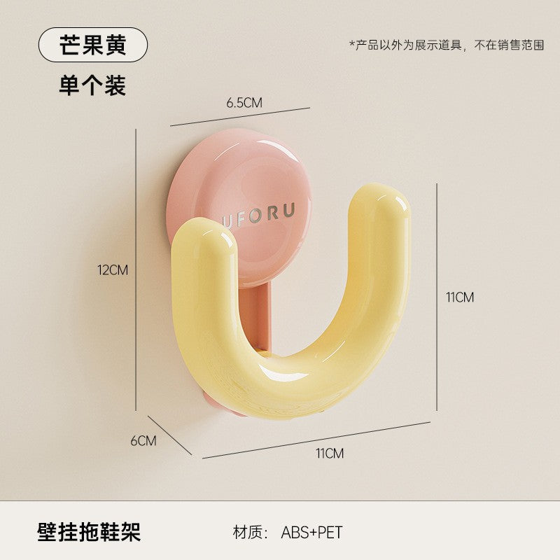 吸盘拖鞋架浴室免打孔真空按压式挂钩卫生间门后5kg 承重粘钩批发