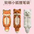 CouldNook Fox Pencil Pouch - Plush Body And Front Zip Opening