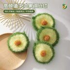 CouldNook Avocado Dish Sponge - Shaggy Green Surface And Raised Brown Pit
