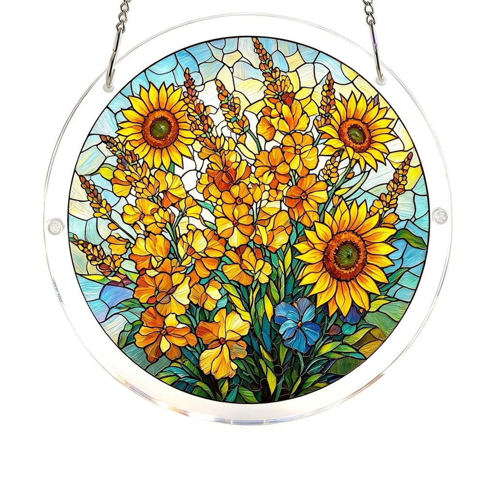 CouldNook Acrylic Puzzle Suncatcher - Round Panel And Colorful Window Artwork