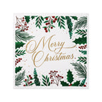 CouldNook Christmas Paper Napkins - Holly Berry Border And Script Greeting