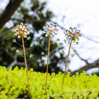 CouldNook Flower Suncatcher Plant Stake - Faceted Petals And Beaded Branches