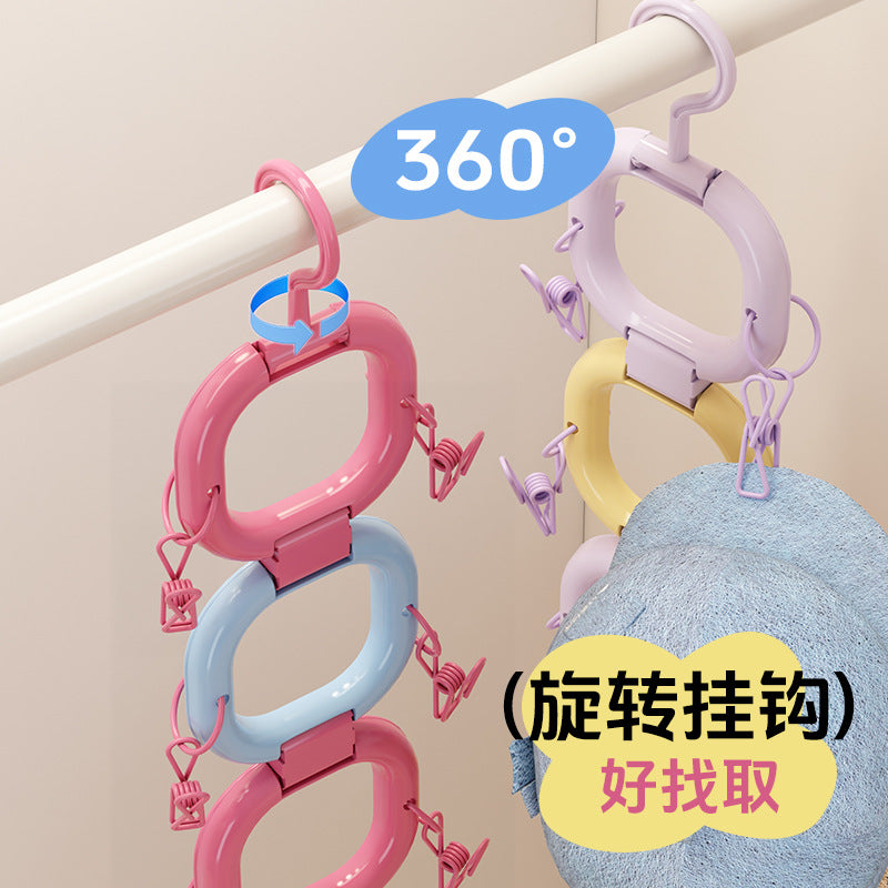 CouldNook Hanging Hat Organizer - Linked Rings And Rotating Hook