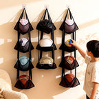 CouldNook Hanging Ball Organizer - Tiered Mesh Pockets And Suspension Straps