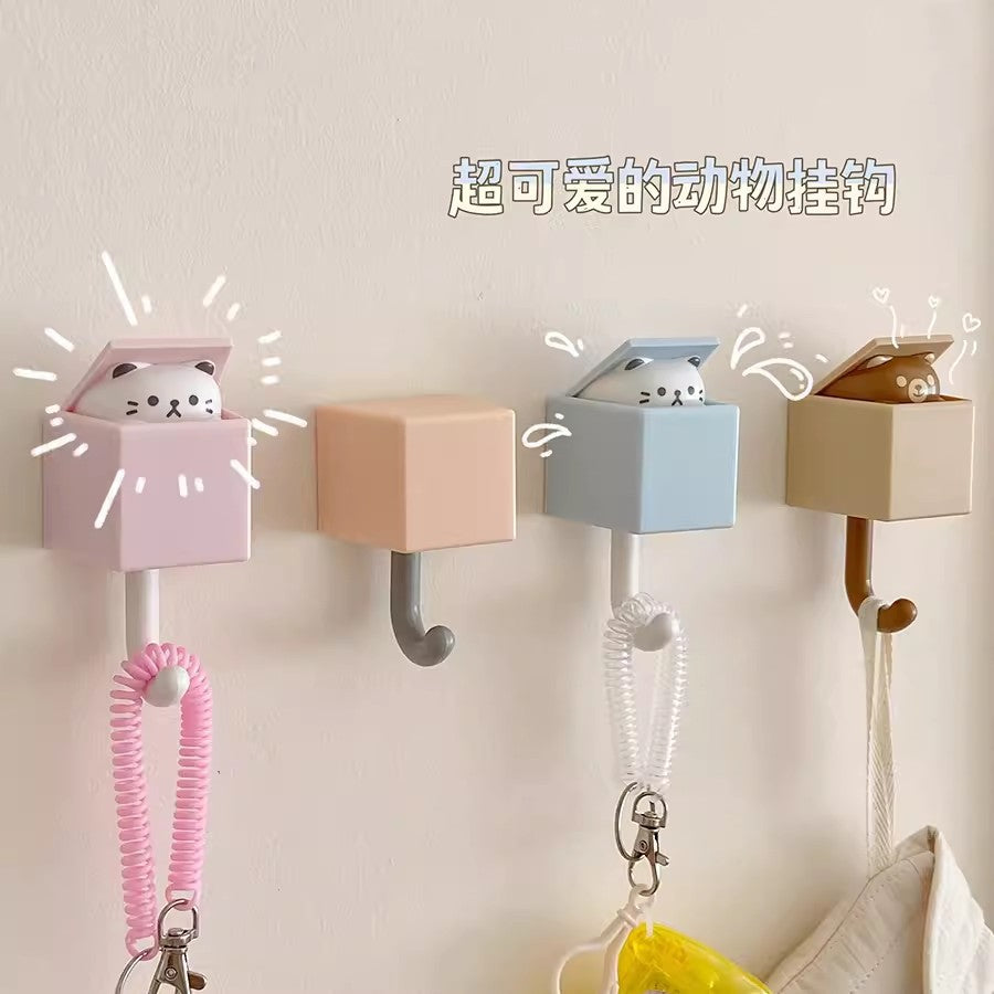 卡通可爱猫咪挂钩强力无痕创意挂钩挂钩ins风高颜值卧室伸缩挂钩