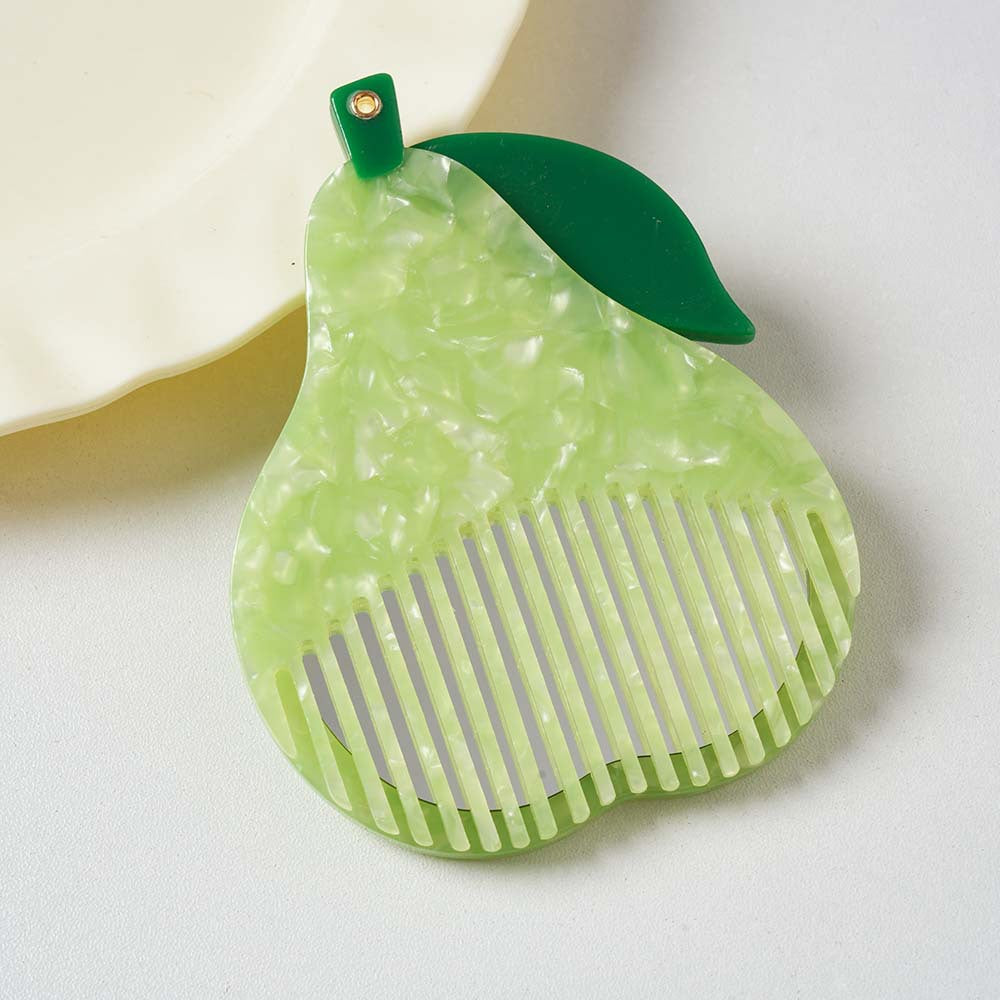 CouldNook Fruit Mirror Comb - Marbled Acetate Body And Rotating Opening