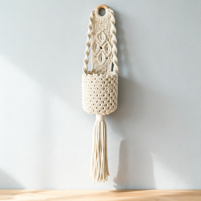CouldNook Cotton Wall Storage Pocket - Knotted Detail and Long Tassel