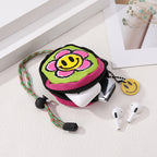 CouldNook Smiley Flower Coin Pouch - Bright Face And Cord Strap