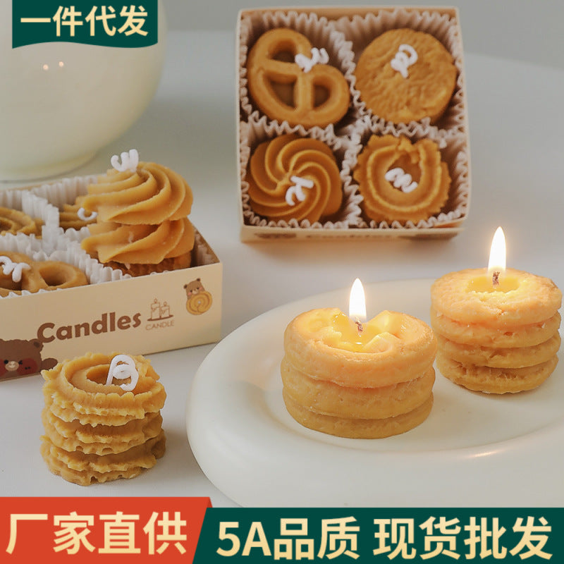 CouldNook Cookie Candle Set - Four Biscuit Shapes and Coffee Fragrance
