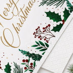CouldNook Christmas Paper Napkins - Holly Berry Border And Script Greeting