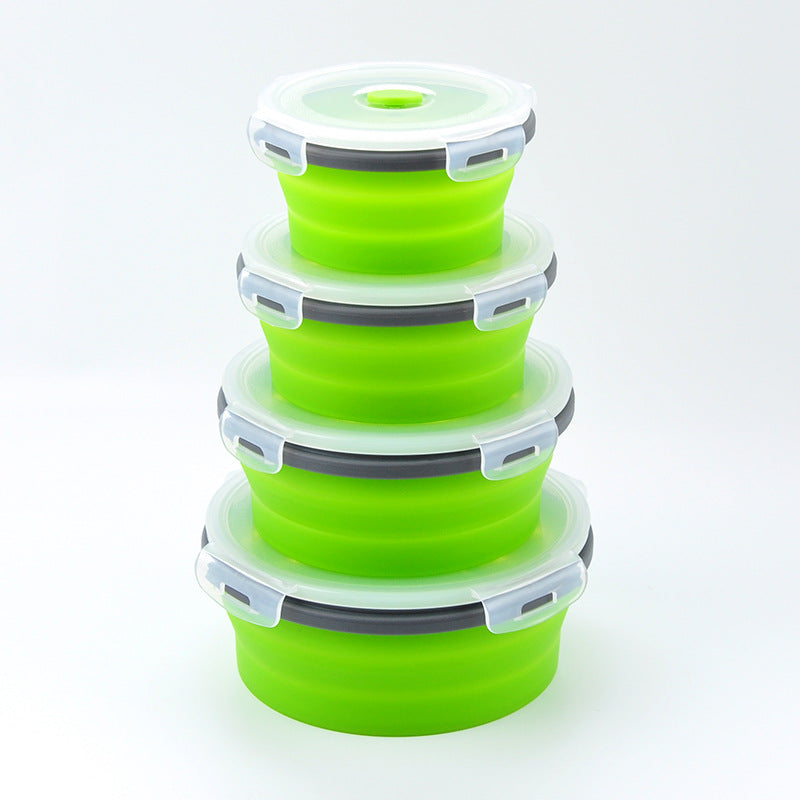 CouldNook Collapsible Silicone Food Container - Stackable Round Design